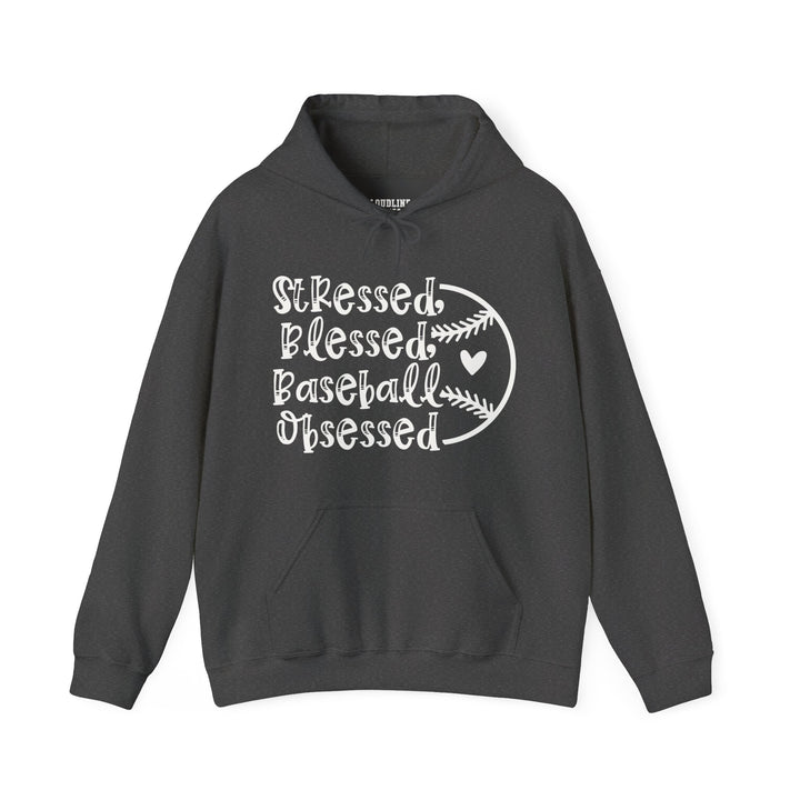 Stressed Blessed Baseball Obsessed Unisex Adult Hooded Sweatshirt