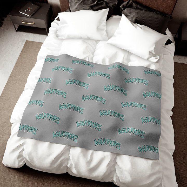 Warriors Sweatshirt Blanket - Logo Pattern