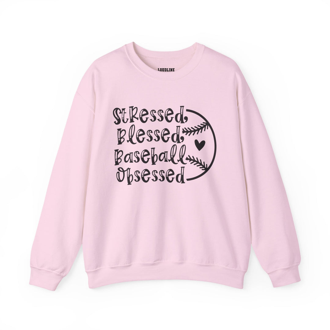 Stressed Blessed Baseball Obsessed Unisex Adult Crewneck Sweatshirt