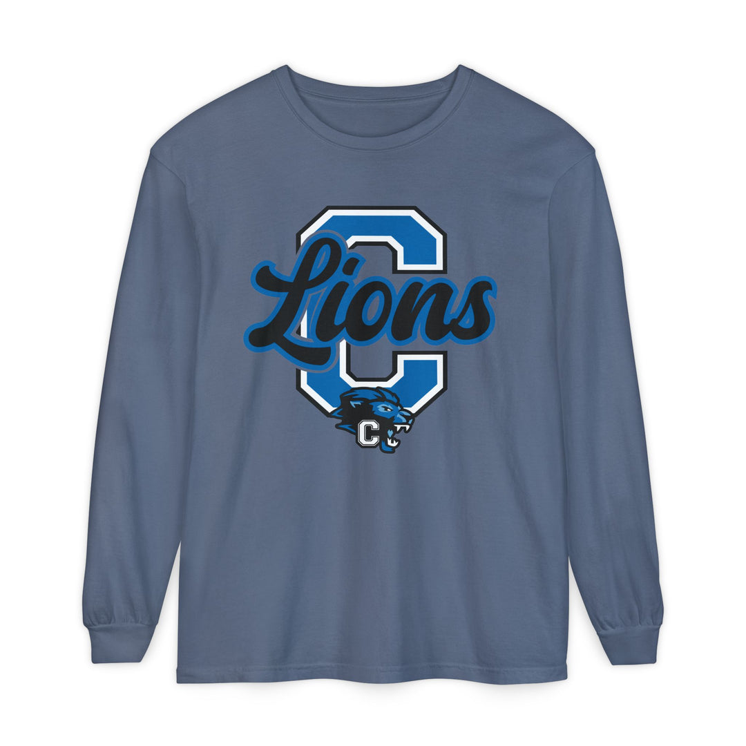 Canton Lions Football &amp; Cheer Unisex Adult Premium Long Sleeve - Big C Design