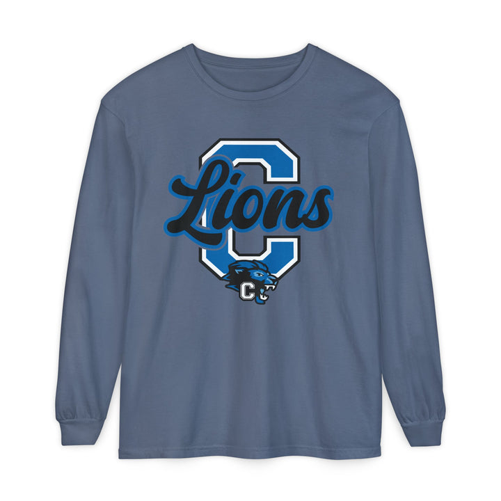 Canton Lions Football &amp; Cheer Unisex Adult Premium Long Sleeve - Big C Design