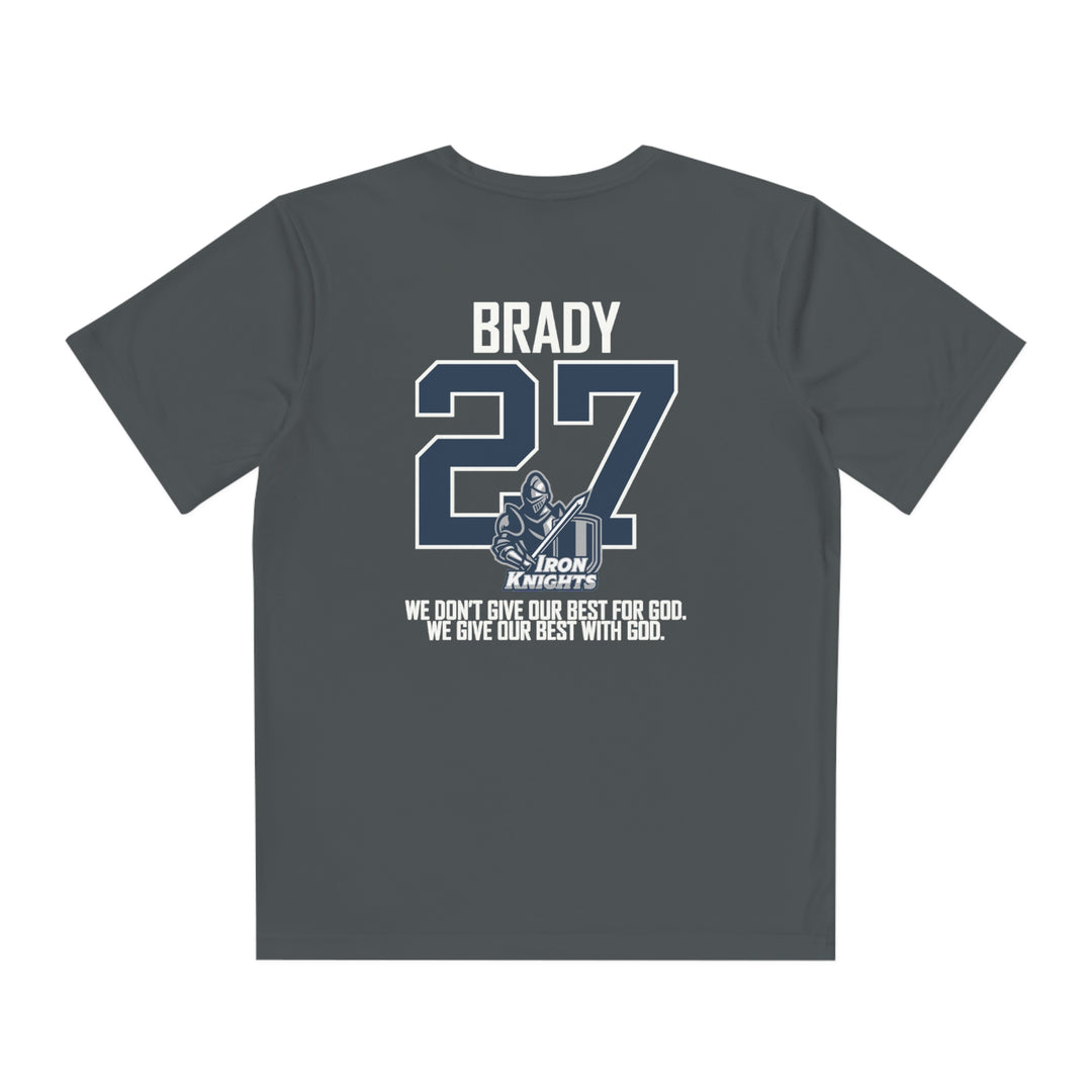 Iron Knights Youth Short Sleeve Competitor Moisture Wicking Tee w/Flag Logo and Name &amp; Number on back