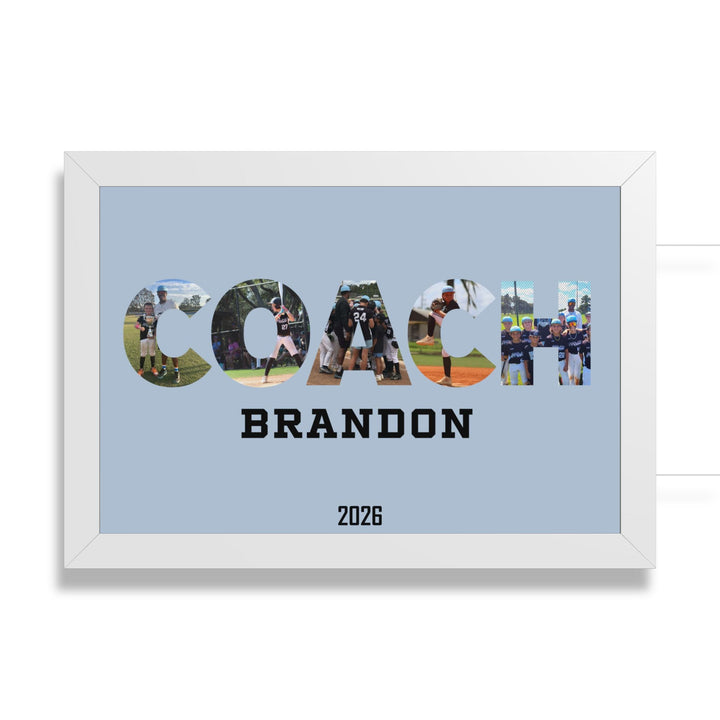 Coach Photo Letter Custom Framed Art