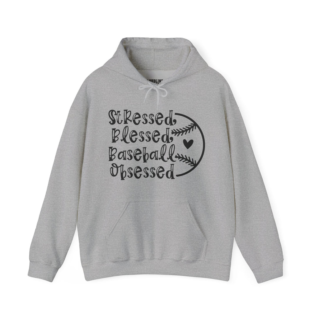 Stressed Blessed Baseball Obsessed Unisex Adult Hooded Sweatshirt