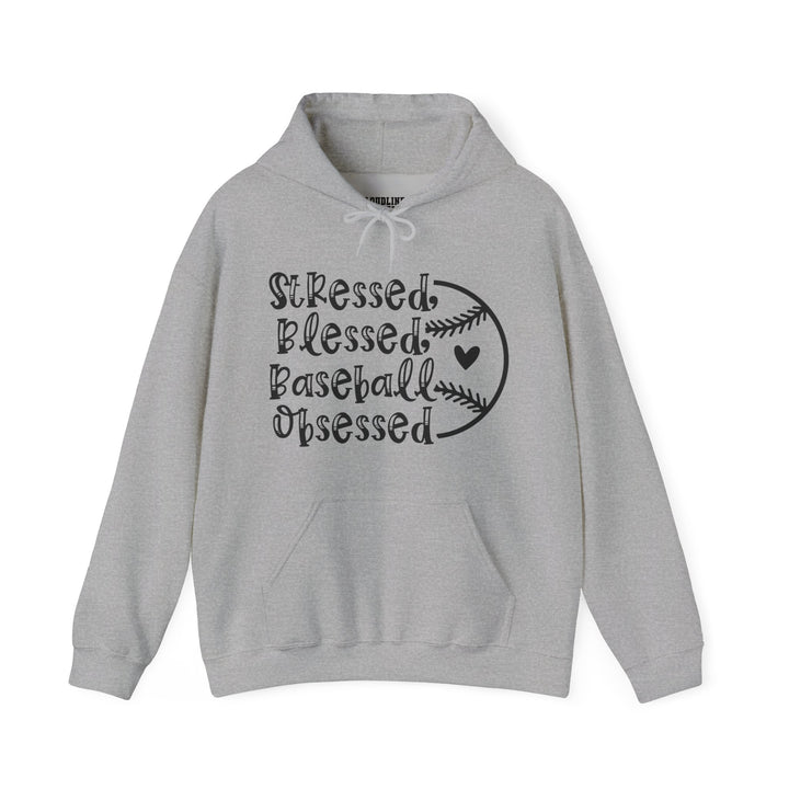 Stressed Blessed Baseball Obsessed Unisex Adult Hooded Sweatshirt