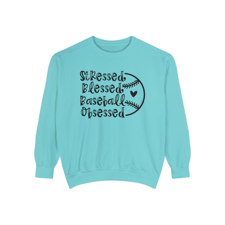 Stressed Blessed Baseball Obsessed Unisex Adult Premium Crewneck Sweatshirt