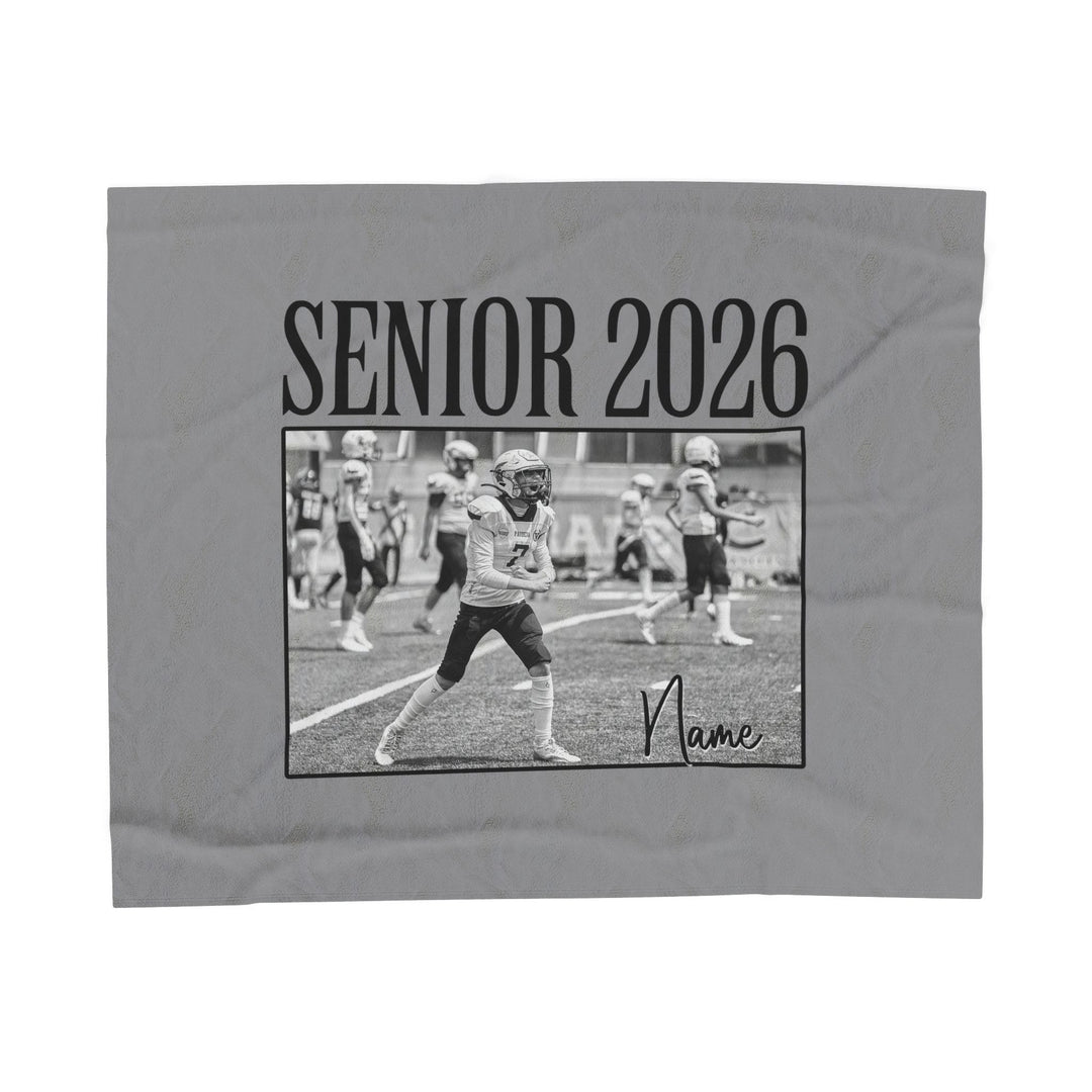 Senior Photo &amp; Name - Velveteen Plush Blanket