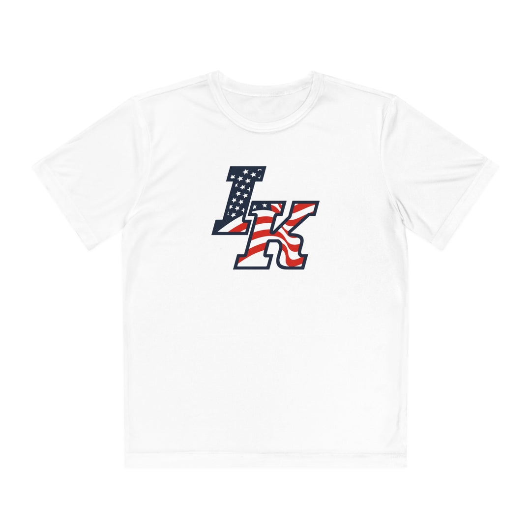 Iron Knights Youth Short Sleeve Competitor Moisture Wicking Tee w/Flag Logo and Name &amp; Number on back