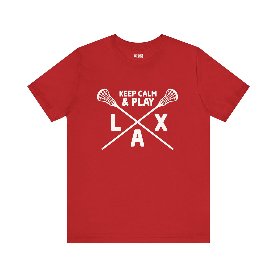 Keep Calm Lacrosse Unisex Adult T-Shirt