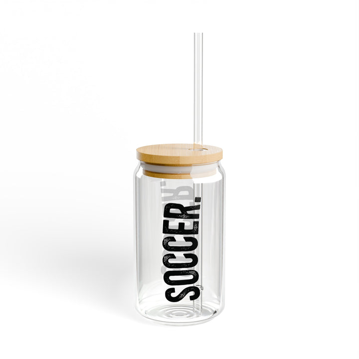 Soccer Rustic Design 16oz Sipper Glass
