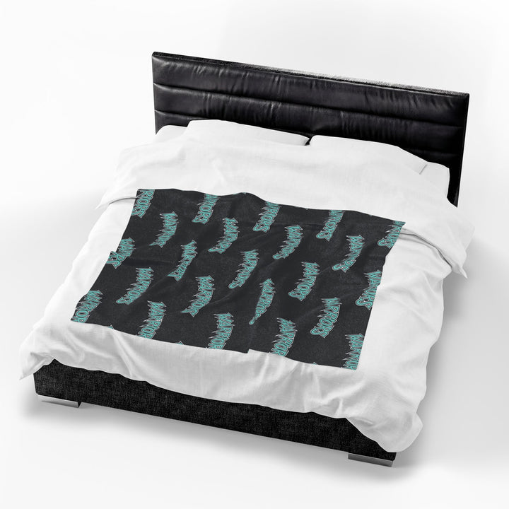 Warriors Velveteen Plush Blanket - Logo Pattern