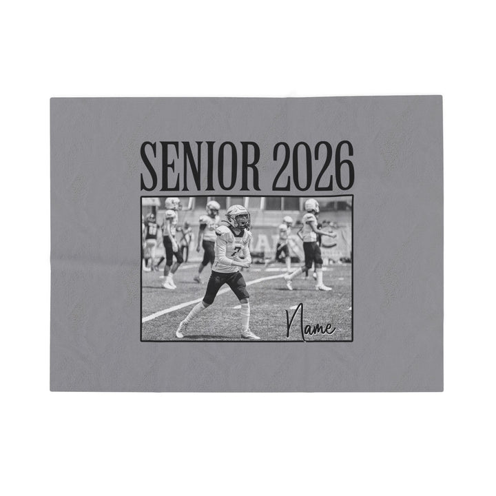 Senior Photo &amp; Name - Velveteen Plush Blanket