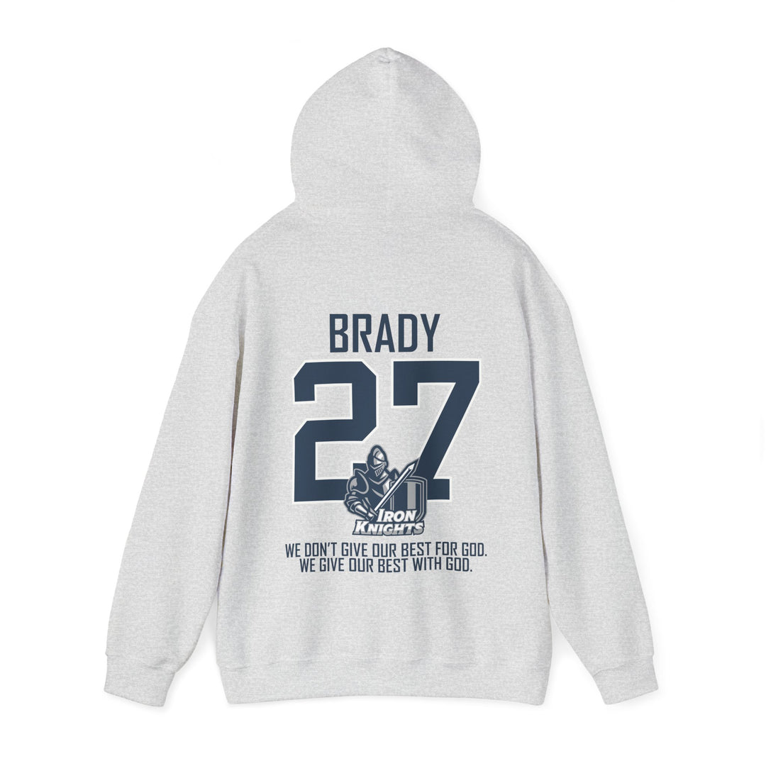 Iron Knights Adult Unisex Hooded Sweatshirt w/Knight Design, Name &amp; Number on back