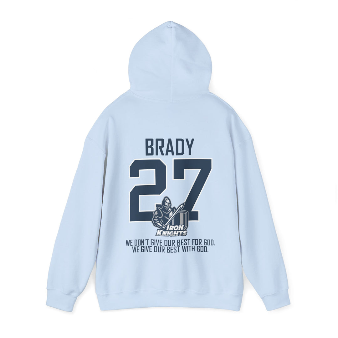 Iron Knights Adult Unisex Hooded Sweatshirt w/Knight Design, Name &amp; Number on back