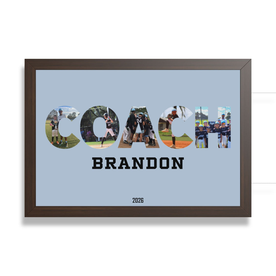 Coach Photo Letter Custom Framed Art