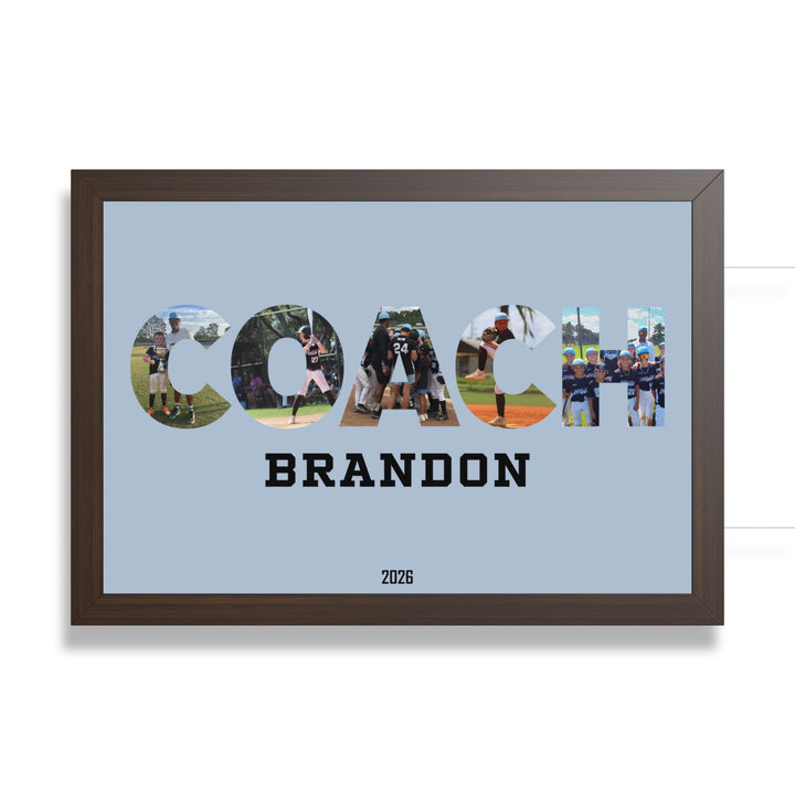 Coach Photo Letter Custom Framed Art