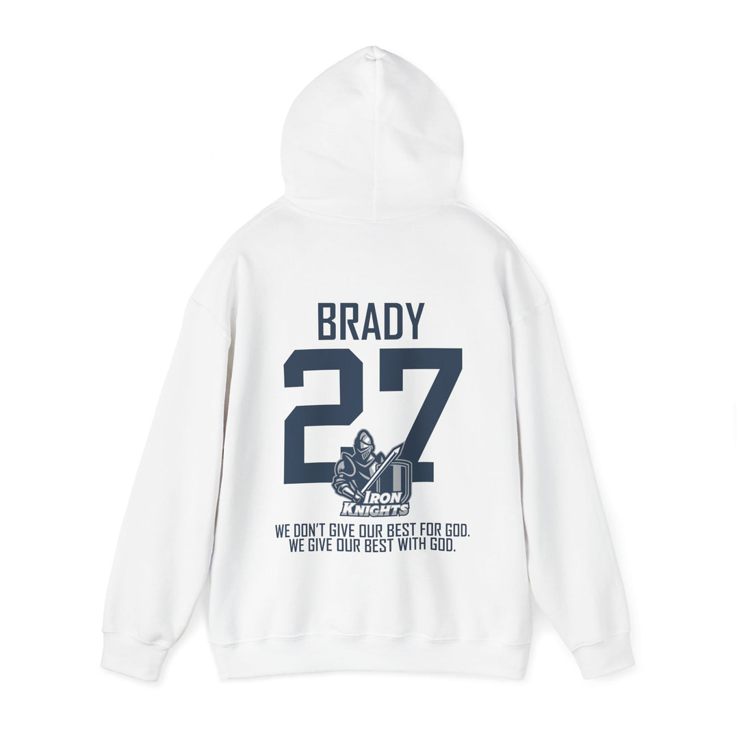 Iron Knights Adult Unisex Hooded Sweatshirt w/Knight Design, Name &amp; Number on back