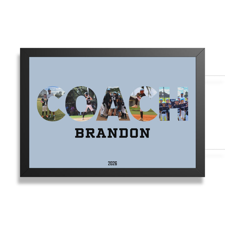 Coach Photo Letter Custom Framed Art