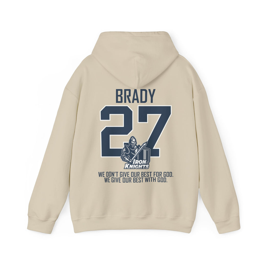 Iron Knights Adult Unisex Hooded Sweatshirt w/Knight Design, Name &amp; Number on back