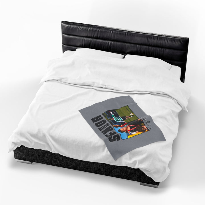 Senior Then vs Now Photo &amp; Name - Velveteen Plush Blanket