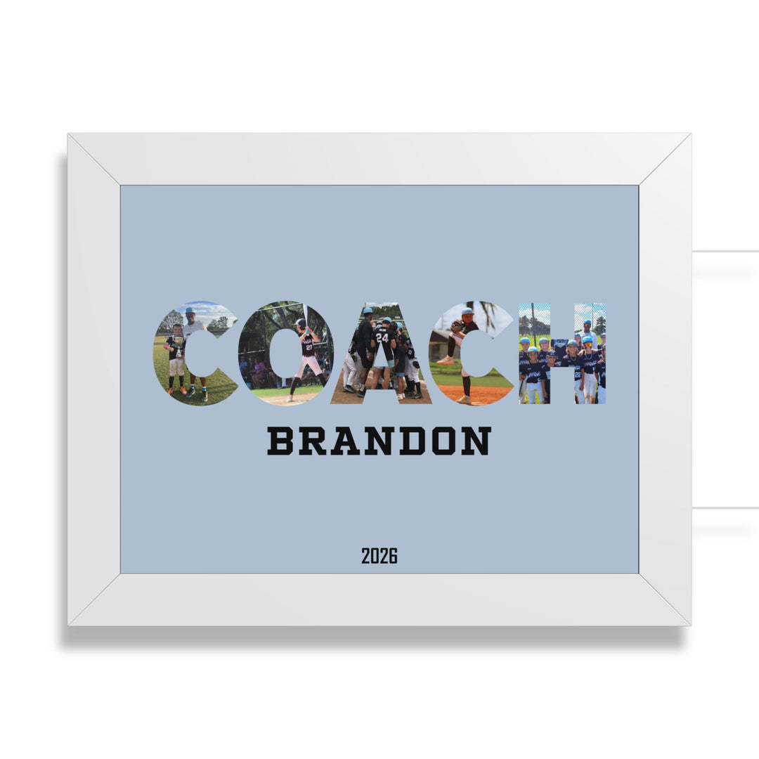 Coach Photo Letter Custom Framed Art