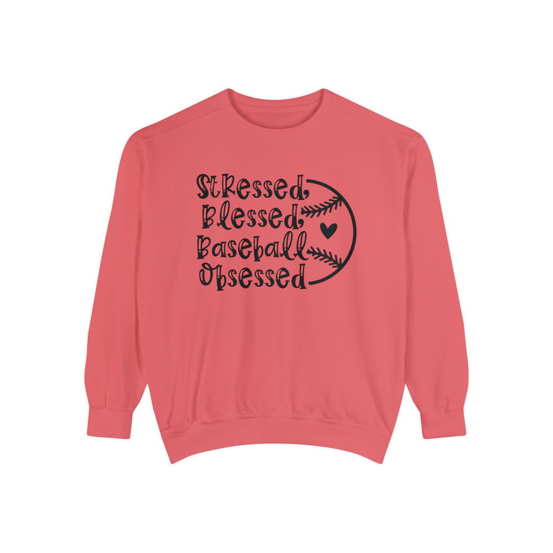 Stressed Blessed Baseball Obsessed Unisex Adult Premium Crewneck Sweatshirt