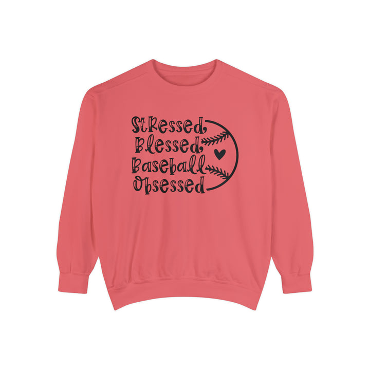 Stressed Blessed Baseball Obsessed Unisex Adult Premium Crewneck Sweatshirt