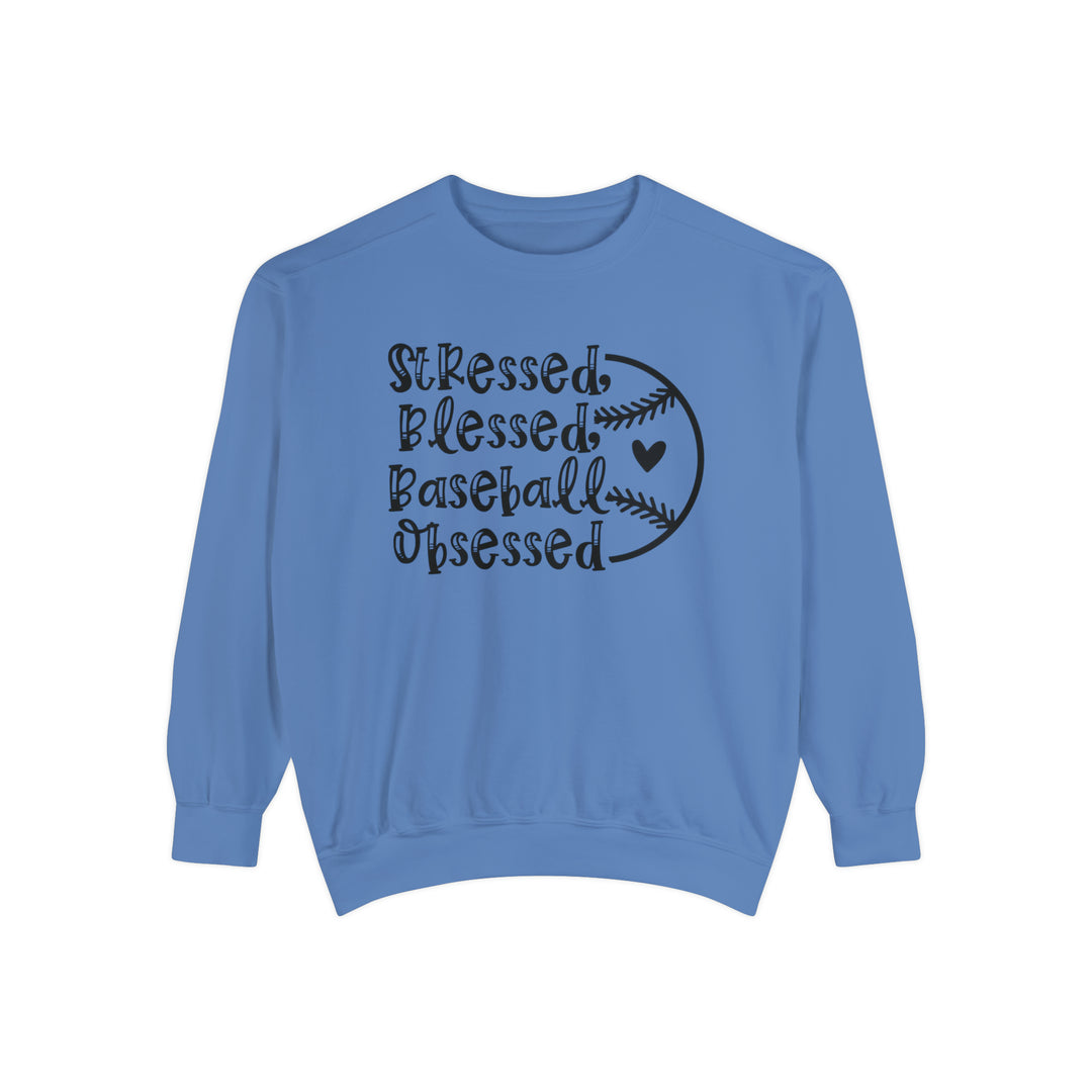Stressed Blessed Baseball Obsessed Unisex Adult Premium Crewneck Sweatshirt