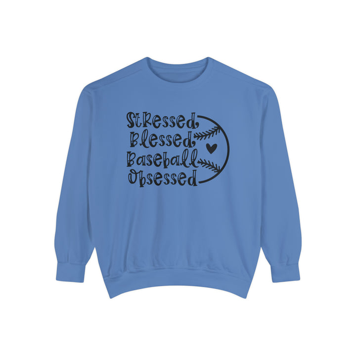 Stressed Blessed Baseball Obsessed Unisex Adult Premium Crewneck Sweatshirt