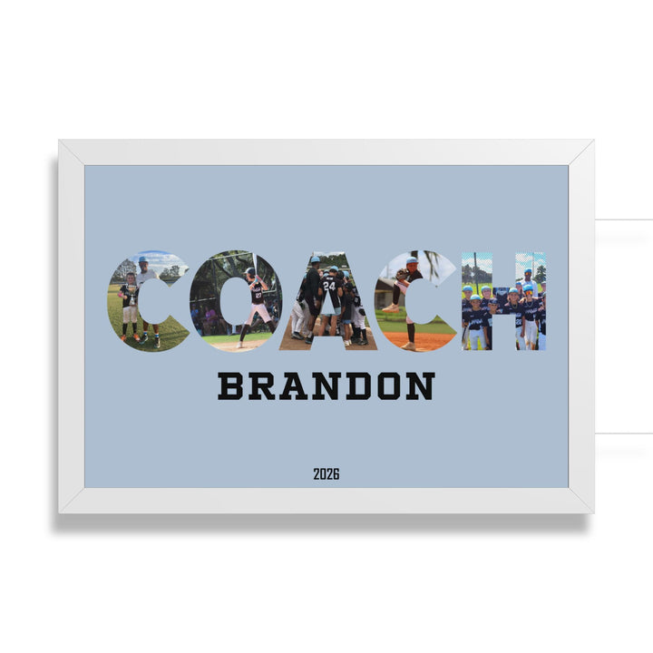 Coach Photo Letter Custom Framed Art