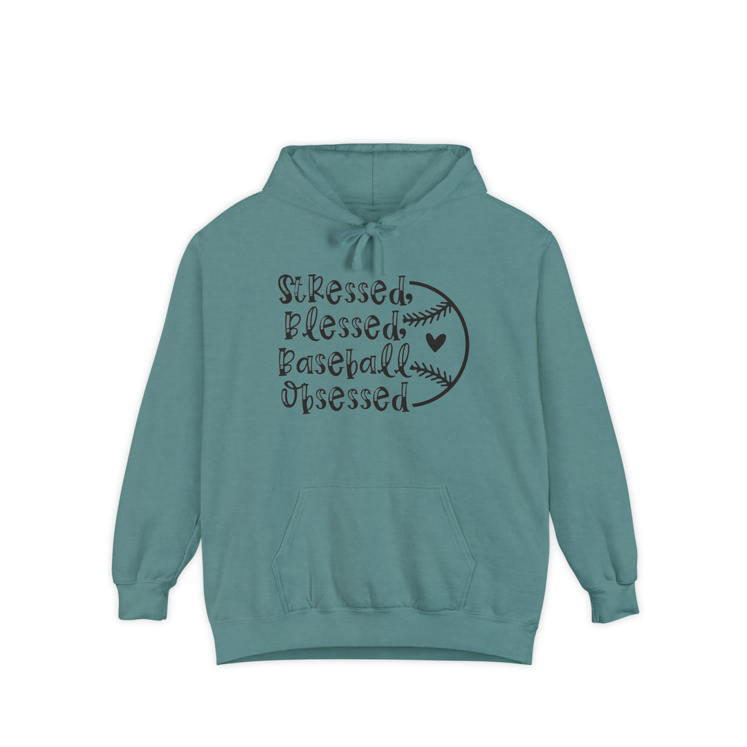 Stressed Blessed Baseball Obsessed Unisex Adult Premium Hooded Sweatshirt