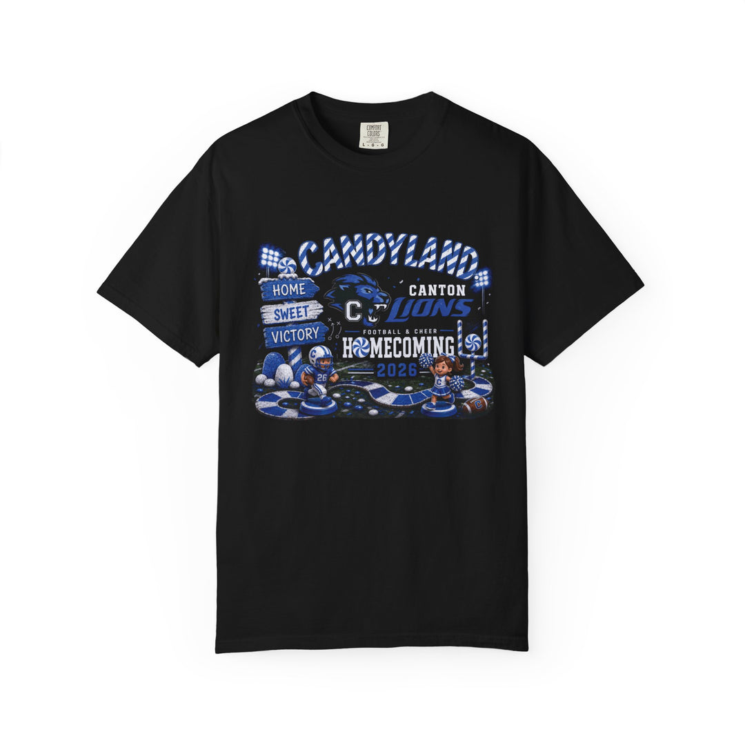 Canton Lions Football &amp; Cheer Unisex Adult Premium T-Shirt - Homecoming Candyland Design