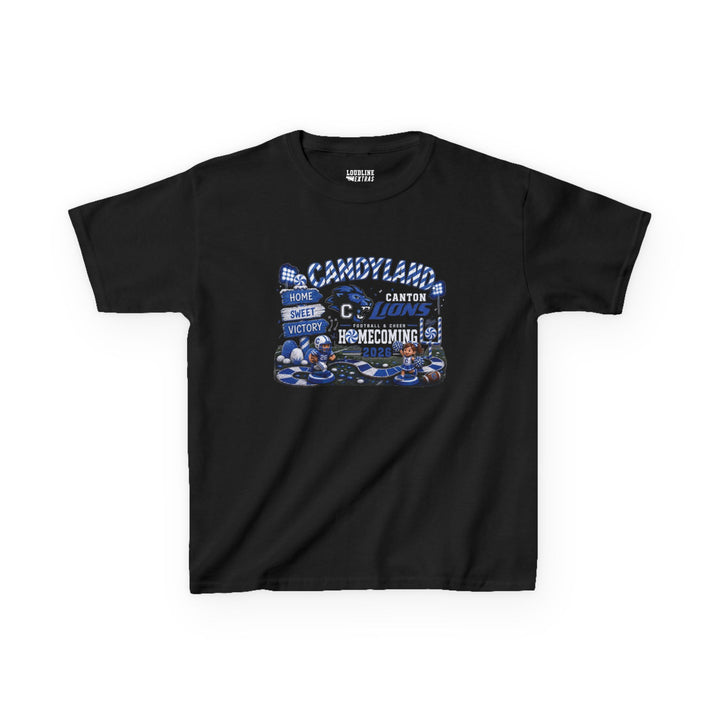 Canton Lions Football &amp; Cheer Gildan Unisex Youth T-Shirt - Homecoming Candyland Design