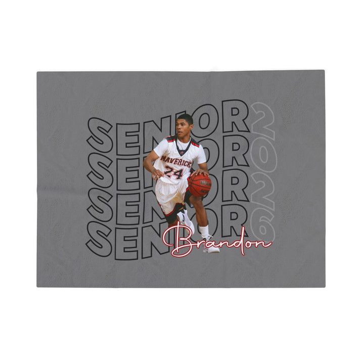 Senior Wavy Design w/Photo &amp; Name - Velveteen Plush Blanket