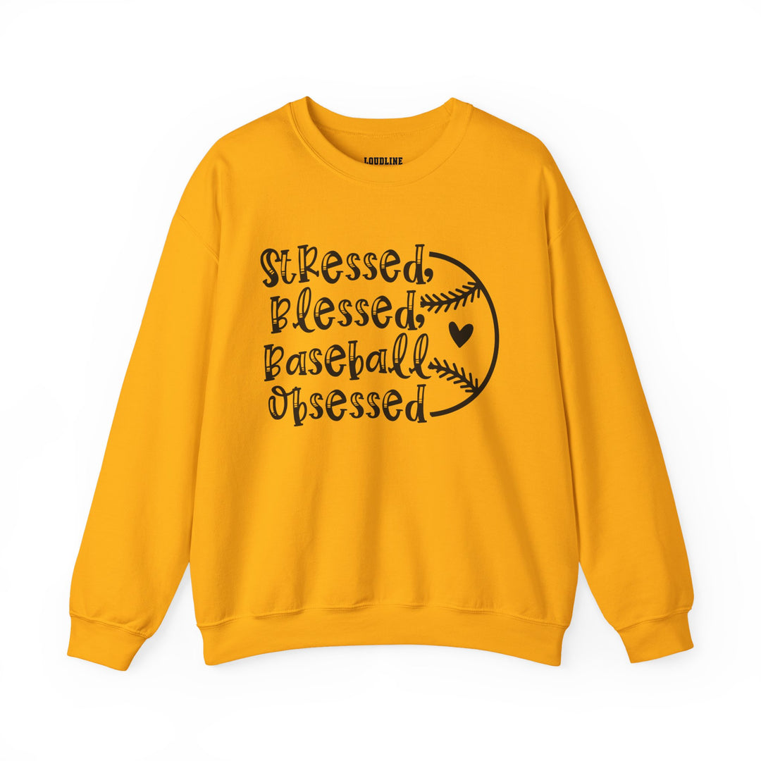 Stressed Blessed Baseball Obsessed Unisex Adult Crewneck Sweatshirt