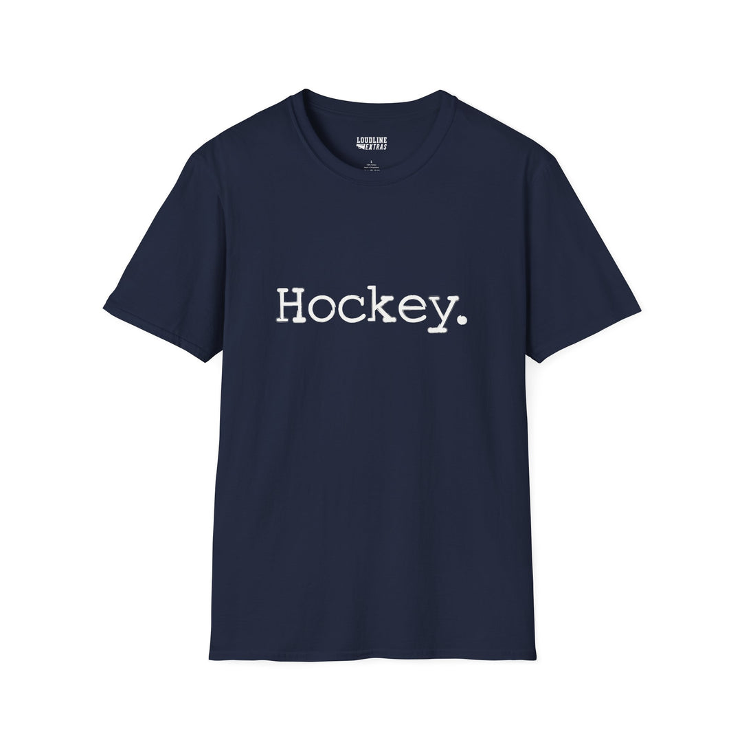 Typewriter Design Hockey Unisex Adult T-Shirt