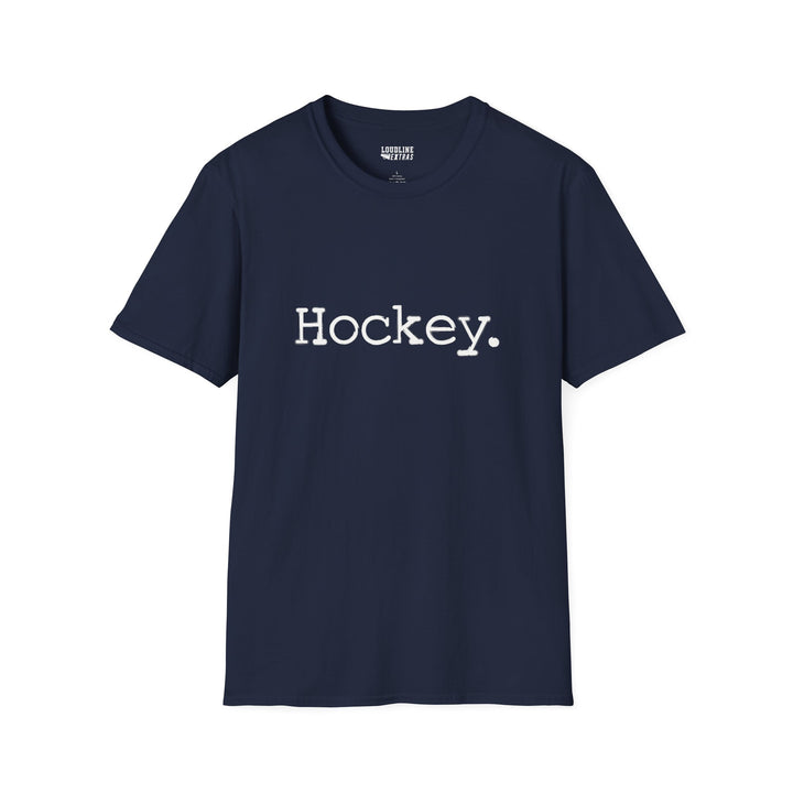 Typewriter Design Hockey Unisex Adult T-Shirt
