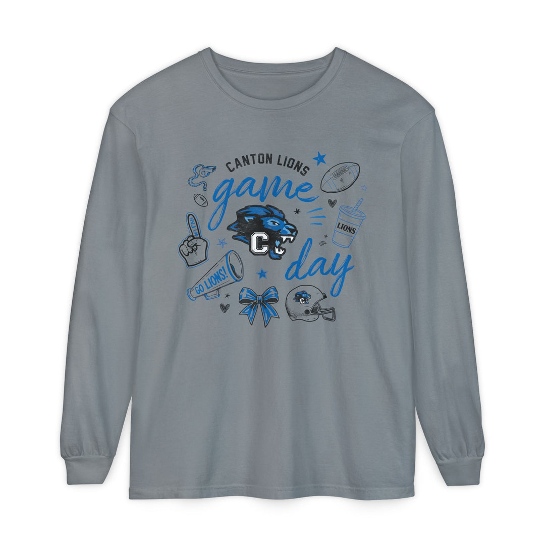 Canton Lions Football &amp; Cheer Unisex Adult Premium Long Sleeve - Game Day Design