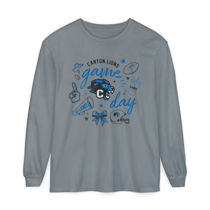Canton Lions Football &amp; Cheer Unisex Adult Premium Long Sleeve - Game Day Design