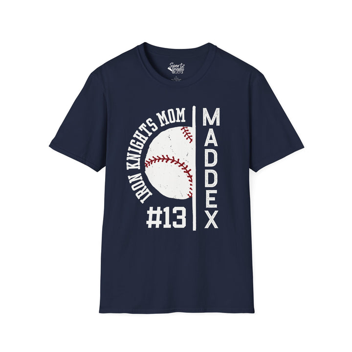 Iron Knights Adult Unisex T-Shirt - Mom Design w/Vertical Player Name
