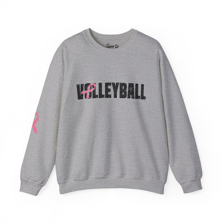 Cancer Ribbon Pick Your Sport Adult Unisex Crewneck Sweatshirt w/Ribbon on Sleeve
