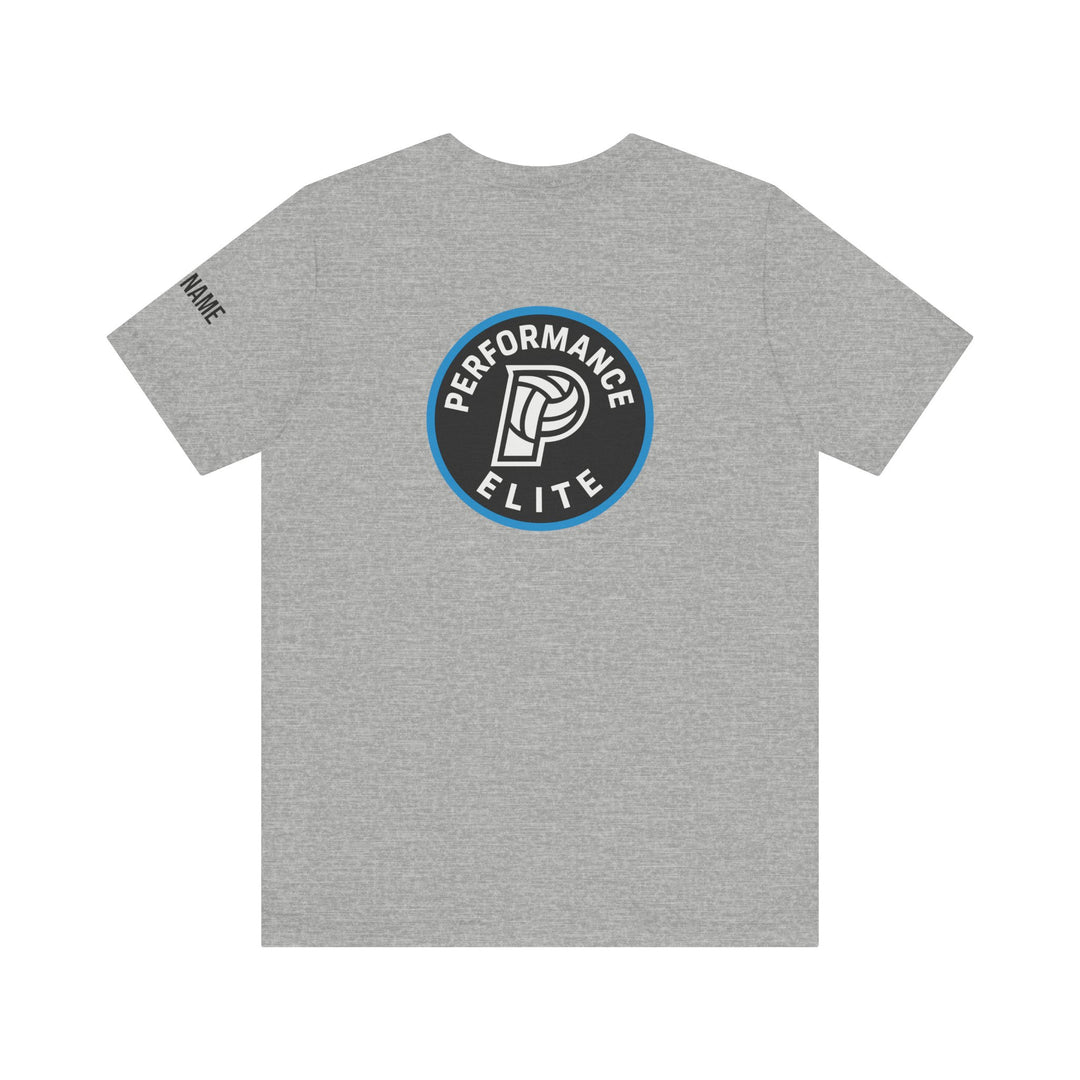 Performance Elite Unisex Adult Mid-Level T-Shirt w/Front &amp; Back Logo &amp; Custom Name on Sleeve