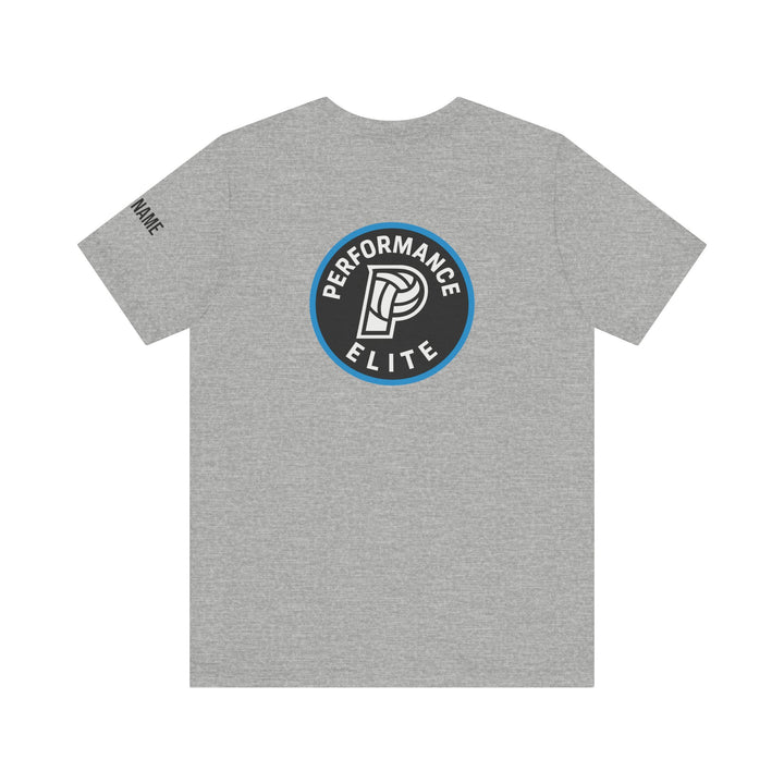 Performance Elite Unisex Adult Mid-Level T-Shirt w/Front &amp; Back Logo &amp; Custom Name on Sleeve