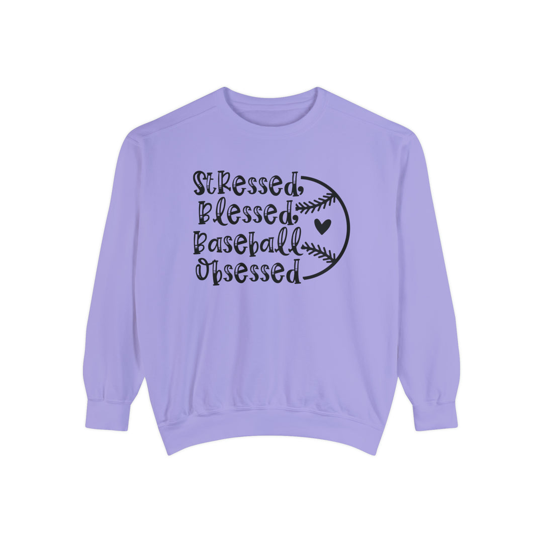 Stressed Blessed Baseball Obsessed Unisex Adult Premium Crewneck Sweatshirt