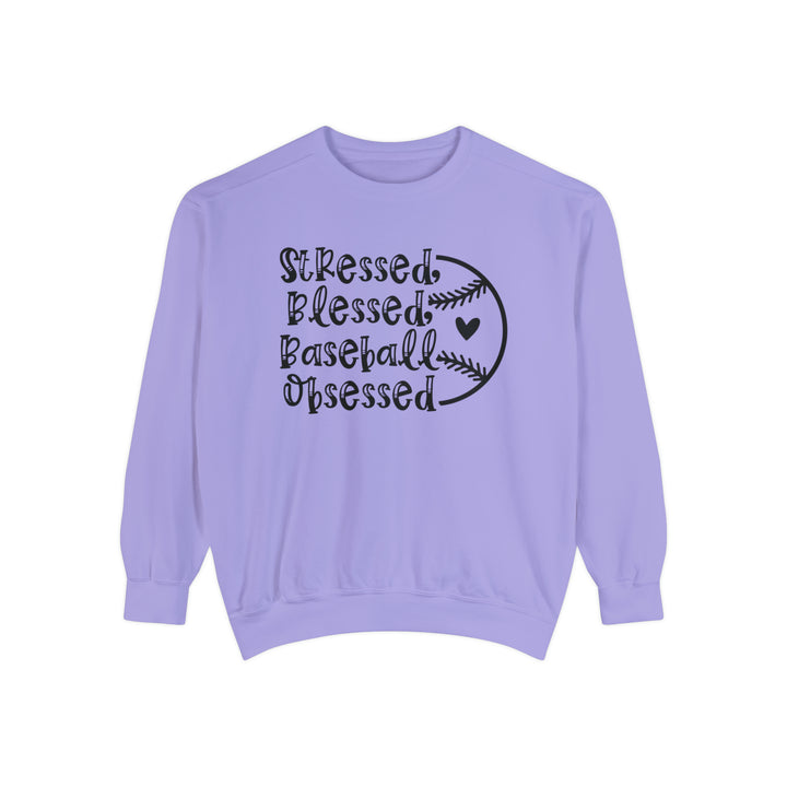 Stressed Blessed Baseball Obsessed Unisex Adult Premium Crewneck Sweatshirt