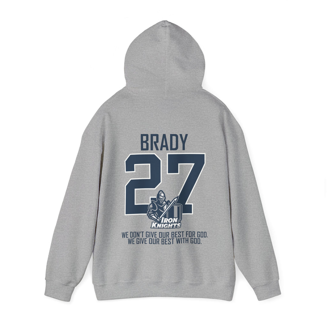 Iron Knights Adult Unisex Hooded Sweatshirt w/Knight Design, Name &amp; Number on back