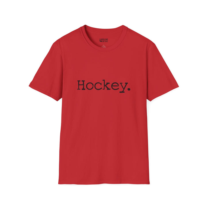 Typewriter Design Hockey Unisex Adult T-Shirt
