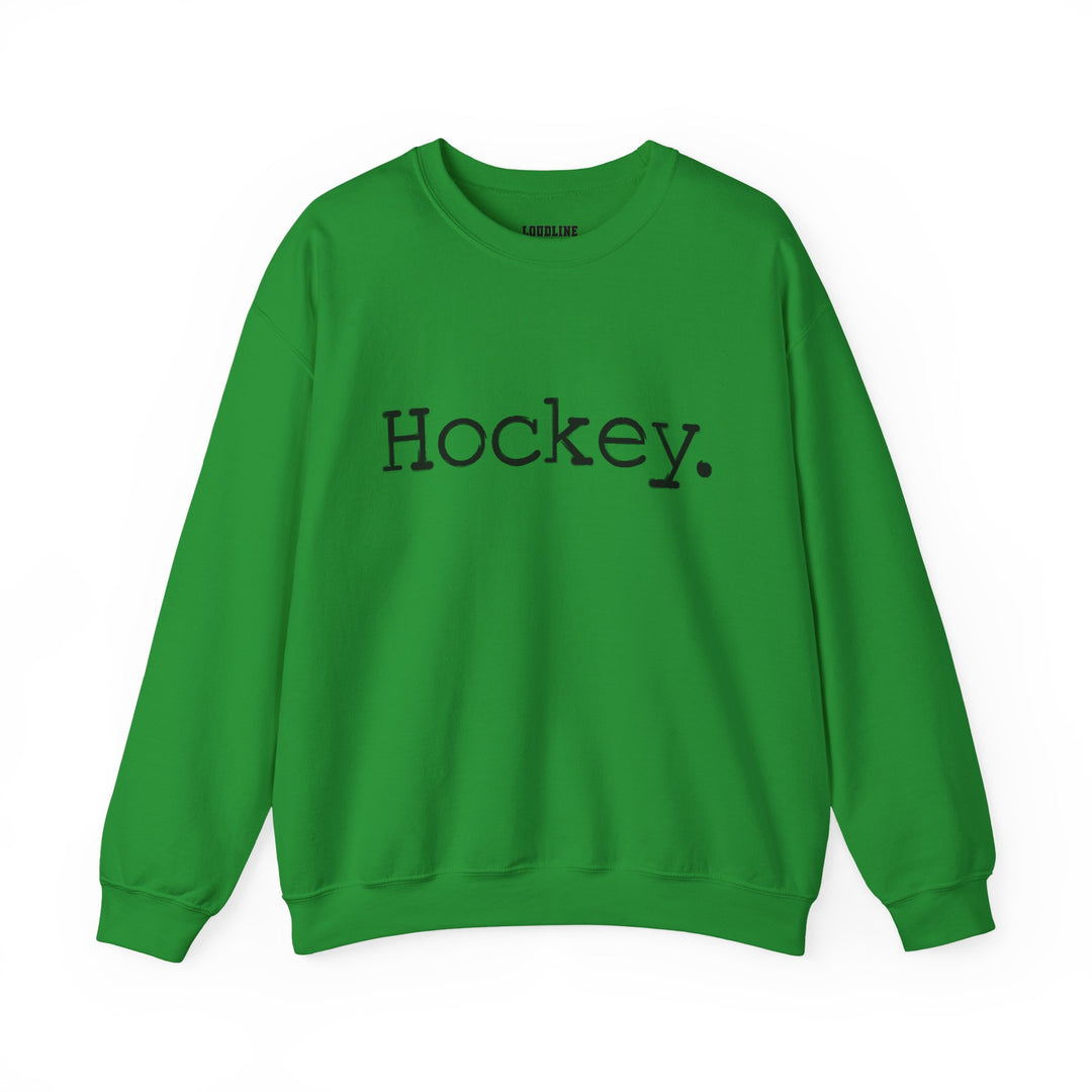 Typewriter Design Hockey Unisex Adult Crewneck Sweatshirt