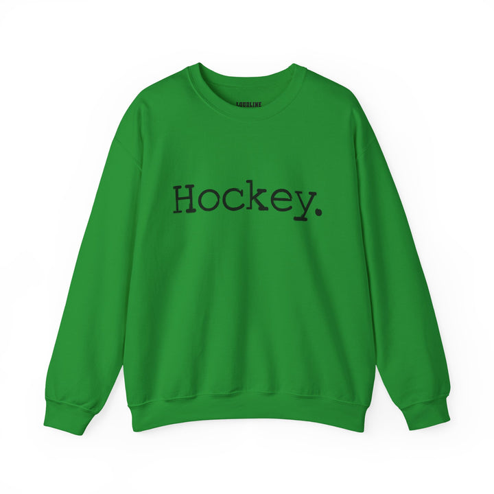 Typewriter Design Hockey Unisex Adult Crewneck Sweatshirt