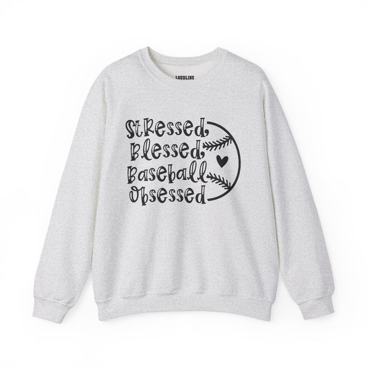 Stressed Blessed Baseball Obsessed Unisex Adult Crewneck Sweatshirt